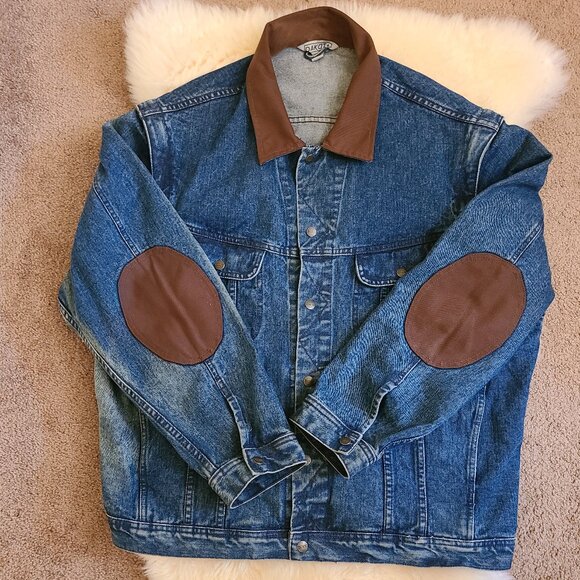 Dakota Convertible to Sleeveless Jean Jacket Elbow Patches Men's 2XL - Picture 1 of 8